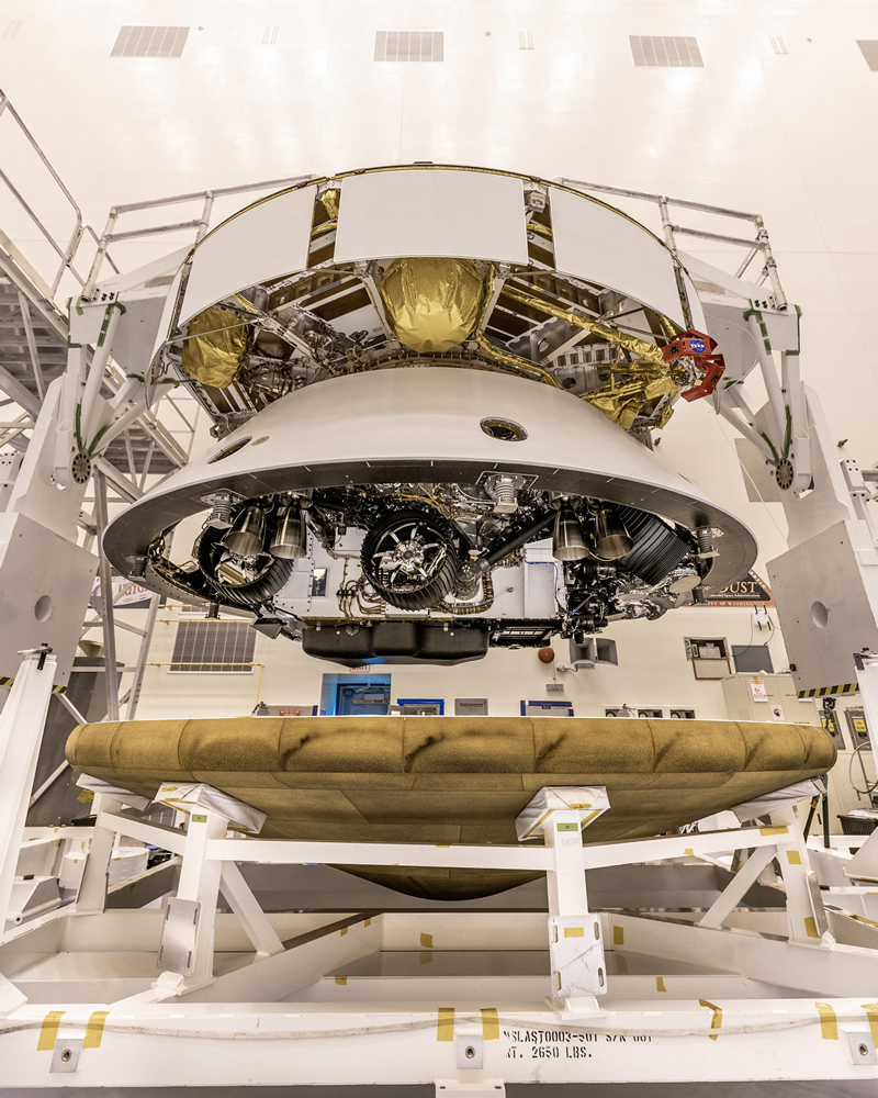 The back shell contains the Perseverance rover. Courtesy NASA/JPL-Caltech.