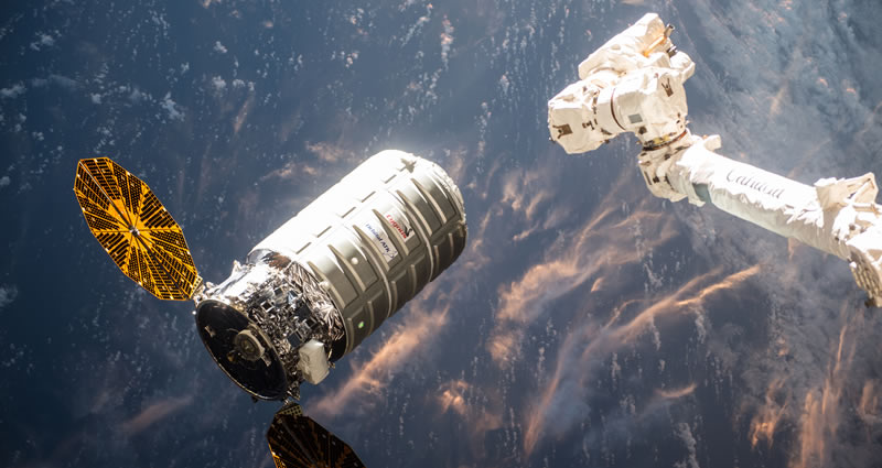 Ground controllers detached Cygnus from the station and maneuvered it into place for its departure. After Cygnus is a safe distance away, ground controllers initiate the sequence for Saffire-1.